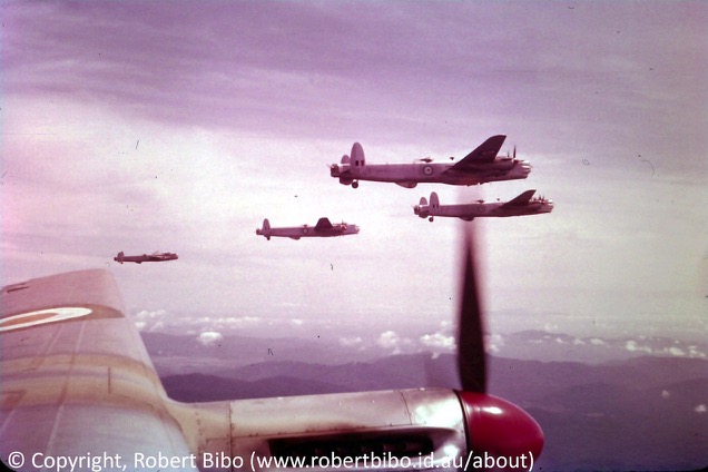 Avro GAF Lincoln Mk.30A, 5 aircraft of No. 1 Squadron in formation.