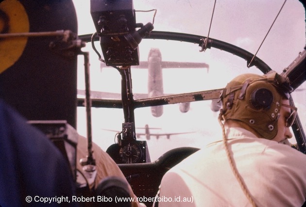 Flying line astern.