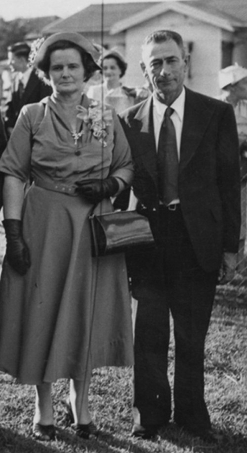 Mr and Mrs. William O'Keefe in 1955
